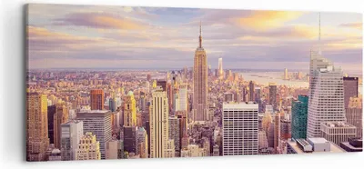 Produktbild von Bild auf Leinwand - Leinwandbild - New York Stadt - 120x50cm - Wand Bild - Wanddeko - Wandbilder - Leinwanddruck - Bilder - Kunstdruck - Wanddekoration - Leinwand bilder - Wandkunst - AB120x50-3638