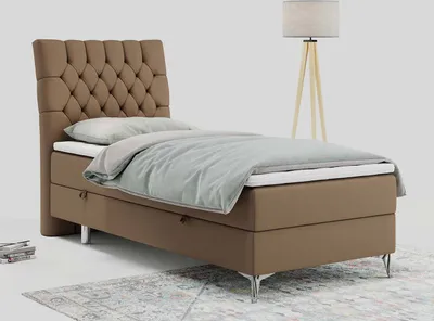 Produktbild von Boxspringbett, Gästebett, Kinderbett mit Bettkästen - MILEN - 90x200cm - links - Braun - H3