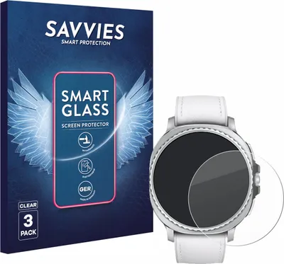 Produktbild von 3x Savvies Schutzglas Folie für Samsung Galaxy Watch 8 Classic (46 mm) 9H Panzer Schutzfolie Glas Displayschutz klar transparent