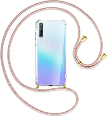 Produktbild von Handykette Backcover-Schutzhülle mit Band (Metall goldfarben) für Huawei P Smart S // Enjoy 10s / Y8p - roségold
