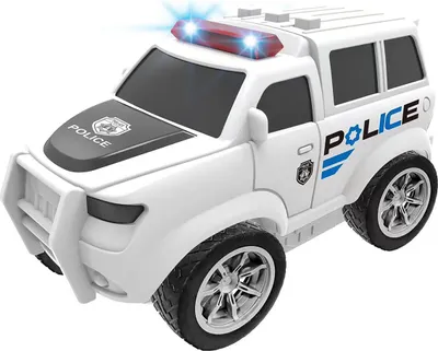 Image de Voiture de police avec volant et effets blancs 22,5 cm