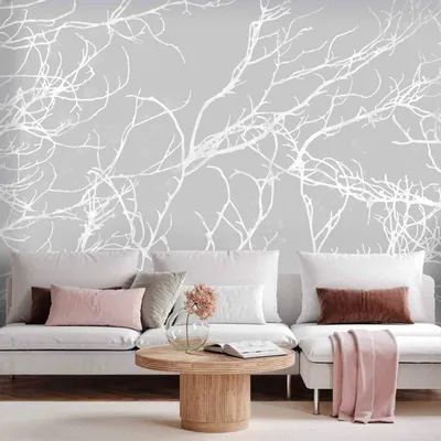 Produktbild von Selbstklebende Folie Fototapete - White Trees 294x210 cm Abstrakt b-A-0765-a-a