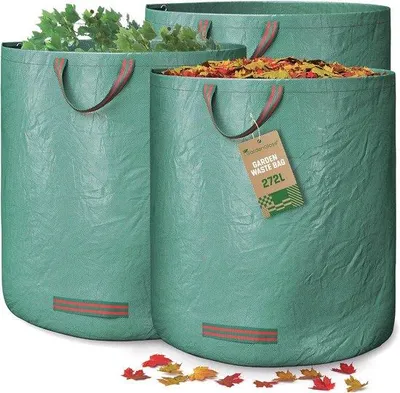 Produktbild von Famanu Gartenabfallsäcke 272L - UV-beständig und Wasserabweisend - Wiederverwendbare und Stabile Gartenbeutel mit Griffen