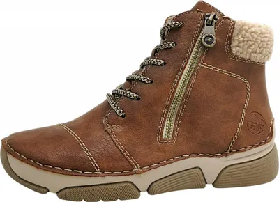 Image de Chaussures de ville Rieker pour femmes, bottines, chaussures à lacets, bottines à lacets, couleur marron, style décontracté