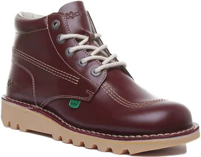 Produktbild von Kickers Kick Hi M Herren Kernschnürstiefelette aus Leder Dunkelrot – undefined / Dunkelrot