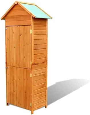 Produktbild von Unyqoos® Gartenschrank aus Holz, kompakter Außenschrank 79×49×190 cm, Multiplex mit wasserfester Lackierung, 2 Einlegeböden, wasserdichtes Polyesterdach