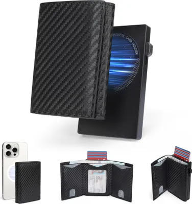 Produktbild von Mini Geldbörse Smart Wallet mit RFID Schutz, für 13 Karten und Scheine Viel Platz für Karten und Geldscheine