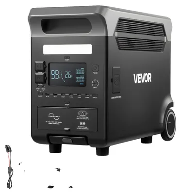 Immagine prodotto di VEVOR centrale elettrica portatile da 3600 W, 3840 Wh, generatore solare con 10 connessioni di uscita, 6 potenze di ingresso regolabili, batteria di backup LiFePO4 (pannello solare NON incluso)