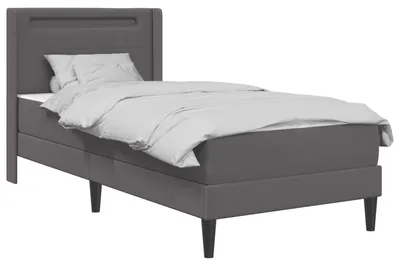 Produktbild von Bettgestell mit Matratze Grau 90 x 200 cm Kunstleder