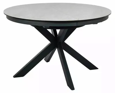 Productafbeelding van FURNLUX Eettafel Porto, beige en zwart, 120 cm / Hoofdkleur: Beige / Afmetingen: 120 x 76 x 120 cm