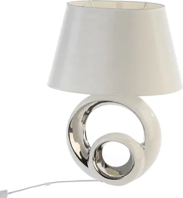 Obrázek produktu pro GILDE Stolní lampa, "Kruhy", keramika, textil, bílá, , š. 32 cm, v. 48 cm 26965