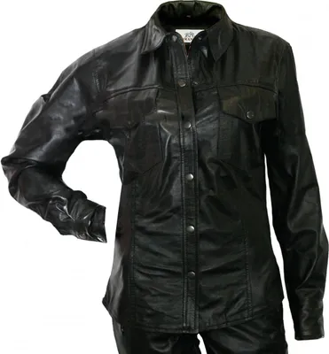 Produktbild von Damen Lederhemd Motorradhemd Lederjacke, Größe:38/M