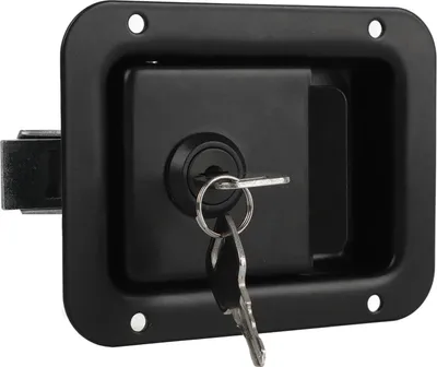 Image de Loquet de porte à palettes pour remorque Poignée de coffre à outils avec clés pour camping-cars