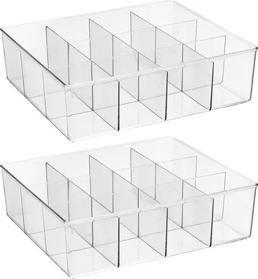 Produktbild von Aufbewahrungsbox mit 12 Fächern 2er Set Schrankbox mDesign transparent
