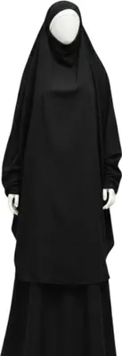 Produktbild von Gebetskleid 2-Teilig Schwarz Abaya mit Hidschab Ramadan Muslimisch Damen