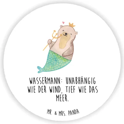 Produktbild von Mr. & Mrs. Panda Kühlschrankmagnet Wassermann Astrologie - Weiß - Geschenk, pinnwand magnet, für fotos, Geburtstagsgeschenk, Sternzeichen, rundmagnet, kühlschrank