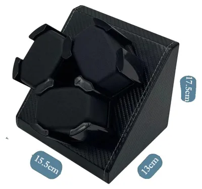 Immagine prodotto di Supporto per orologi automatici, capacità per 3 orologi, funzionamento silenzioso, modello nero con 3 alloggiamenti