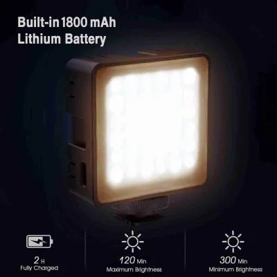 Productafbeelding van LED-fotografieverlichting, met instelbare kleurtemperatuur (2800–8500 K), dimbaar, met LCD-display, zwart