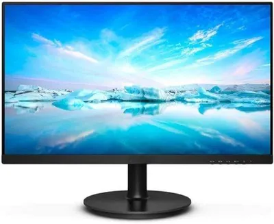 Immagine prodotto di Schermo Full HD da 24 pollici con frequenza di aggiornamento di 75 Hz, tempo di risposta di 4 ms, pannello VA, altoparlanti integrati, finitura blu scuro e risoluzione 1920x1080: soluzione senza sfarfallio, compatibile con HDMI e VGA, disponibile in nero.