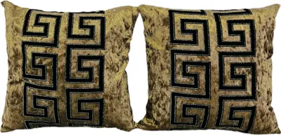 Produktbild von 2er Set Luxus Kissenbezüge Kissenhüllen Zierkissen Sofakissen Medusa Mäander Stil mit Reisverschluss