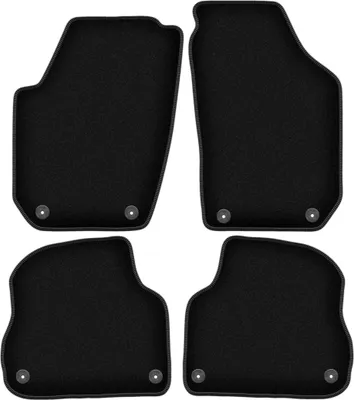Immagine prodotto di Tappetini in velluto per Skoda Fabia II (2007-2014, hatchback, station wagon) neri, set 4 pz, con fissaggi