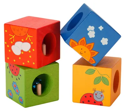 Productafbeelding van Classic World, houten speelblokken voor baby's en peuters, ontdek- en leerspeelgoed