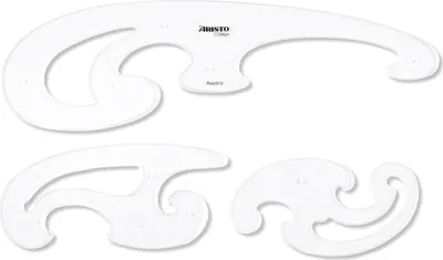 Produktbild von Aristo Burmester Kurvenlineal-Satz 3-teilig, transparent