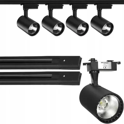 Produktbild von Decorya 4x Schwarze Decken-Schienenstrahler 30W Warmweiß