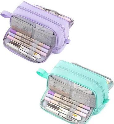 Image de Lot de 2 sacs à bandoulière - Grande capacité - Sac à bandoulière pour filles - 4 compartiments - Écologique - Convient aux garçons, aux filles, aux étudiants et au bureau - Violet et vert