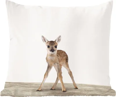 Produktbild von MuchoWow® Zierkissen Sofakissen Wohnzimmer Dekokissen 50x50 cm Hirsche - Baby-Hirsche - Tiere - Mädchen - Jungen - Kinder - Komfort - Sofakissen