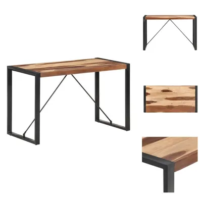 Imagen del producto de vidaXL Mesa de comedor de 120x60x75 cm, de madera maciza con acabado en palisandro - Mesas de comedor