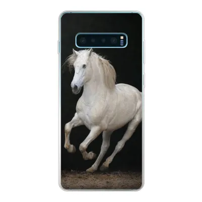 Produktbild von MuchoWow® Handyhülle Schutzhülle Hülle für Samsung Galaxy S10 Lite Pferde - Schwarz - Porträt Silikon Softcase Handy Hülle - Schutz
