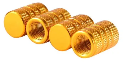 Produktbild von 4x Ventilkappen für Auto, Aluminium - Gold