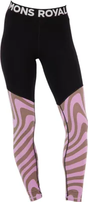 Imagen del producto de Pantalón de chándal para mujer Mons Royale Cascade Merino Flex 200, tipo leggings, talla: L, colores: "blazing trails"