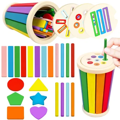Productafbeelding van Montessori speelgoed, geschikt vanaf 1 jaar. 3-in-1 Montessori speelgoed voor baby's, vanaf 12 maanden. Origineel