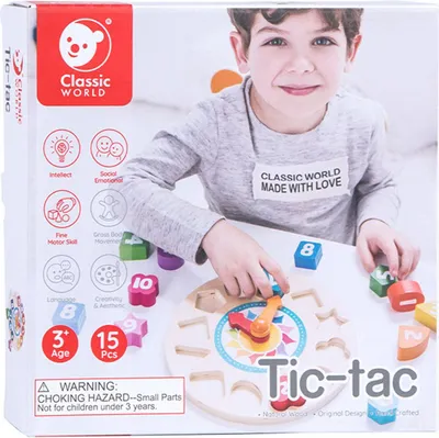 Produktbild von Classic World Holz Lernuhr pädagogisches Spielzeug mit Formen - Lernuhr