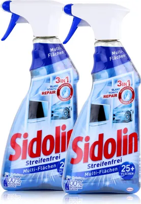 Produktbild von Sidolin Streifenfrei Multi-Flächen 500ml - Glasreiniger (2er Pack)