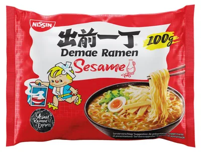 Obrázek produktu pro Nissin DEMAE RAMEN Ramen Sesame, Instantní nudle ramen, 100 g, Sezam, 3 min, 86 kcal, 360 kJ