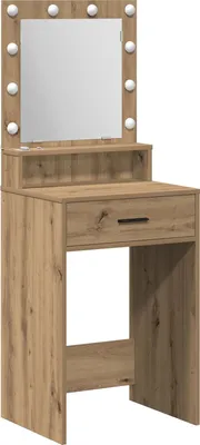 Produktbild von Möbel Schminktisch mit LED-Lichtern, Artisan Eiche, 50 x 41 x 135 cm - Schminktische 865099