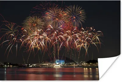Produktbild von MuchoWow® Poster Ein Bild vom Feuerwerk in Singapur während der Silvesternacht 60x40 cm - Schlafzimmerdekoration