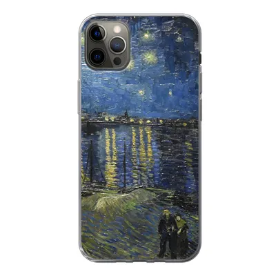 Produktbild von MuchoWow® Handyhülle Schutzhülle Hülle für iPhone 13 Pro Max Sternennacht über dem Orsay Paris - Vincent Van Gogh Silikon Softcase Handy Hülle - Mobiltelefon