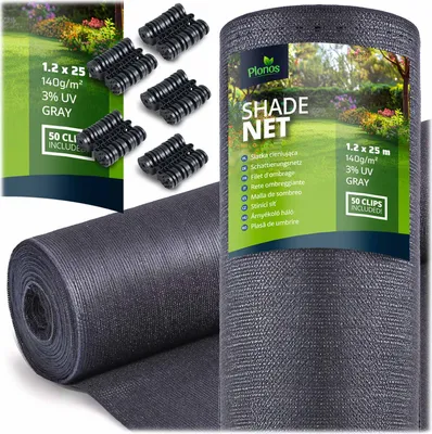 Obrázok produktu pre Tieniaca sieť 1,2x25m 140g/m2 + 50 klipov sivá
