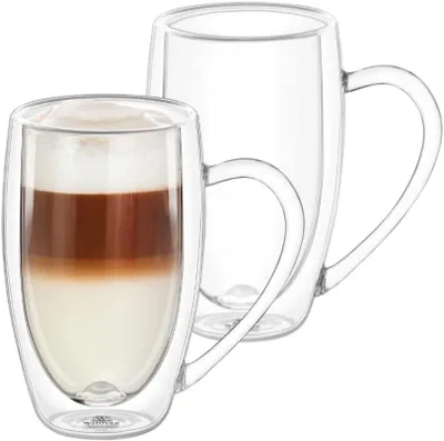 Image de Verre à double paroi Wilmax, 300 ml, verre borosilicaté, lot de 2 WL-888740/A2