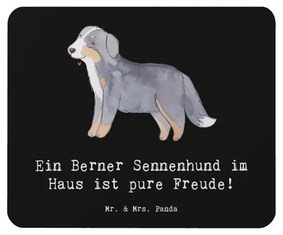 Produktbild von Mr. & Mrs. Panda Mousepad Berner Sennenhund Freude - Schwarz - Geschenk, Hunderasse, Mauspad, laptop, sanftmütiger Hund, mousematte, Mouse Pad, Hunderassen Eigenschaften