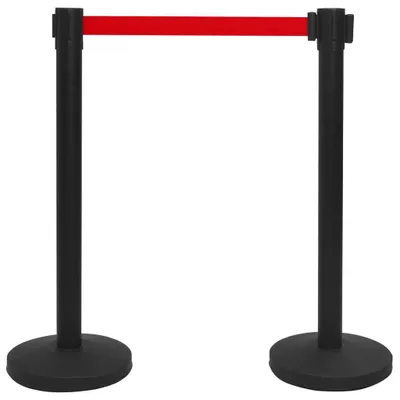 Produktbild von vidaXL Personenleitsystem Stahl Schwarz