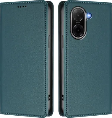 Produktbild von Handyhülle für Xiaomi Redmi A5 4G, Kunstleder Klapphülle Stoßfeste Magnetische Hülle mit Ständer Grün