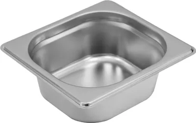 Zdjęcie produktu dla Pojemnik GN na posiłki, gastronomiczny 1/6 Mega-M ze stali nierdzewnej, 176x162x65 mm