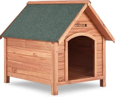 Image de Niche pour chien en bois massif - Résistante aux intempéries - Pour l'extérieur - 82 x 85 x 72 cm