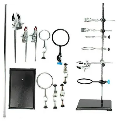 Obrázek produktu pro Držák laboratorního stojanu Držák laboratorní láhve na stativu Stojan na kondenzátor s 9x laboratorními klipy 135 * 210 * 600 mm pro chemický fyzikální experiment