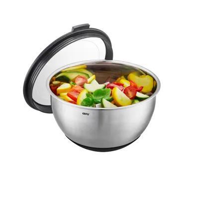 Produktbild von GEFU MUOVO, Schüssel, Rund, 2,5 l, Schwarz, Edelstahl, Suppe, 132 mm
